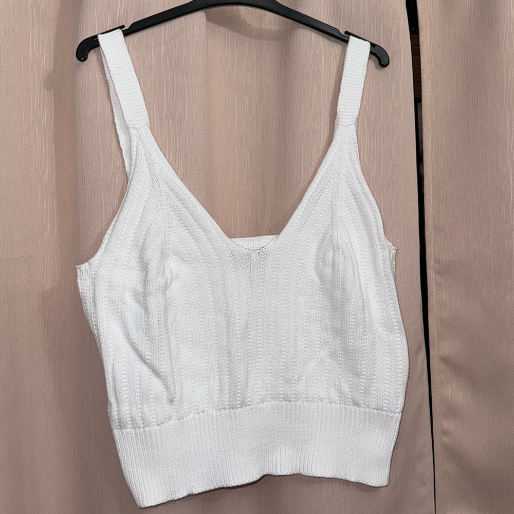 Knitted White Crop Top